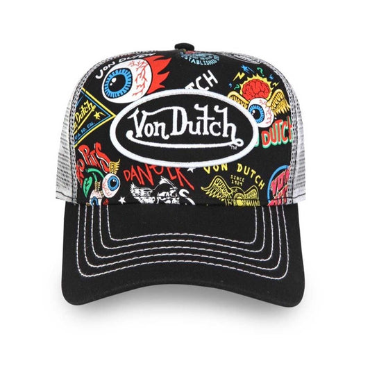 ALL OVER PRINT BLACK TRUCKER