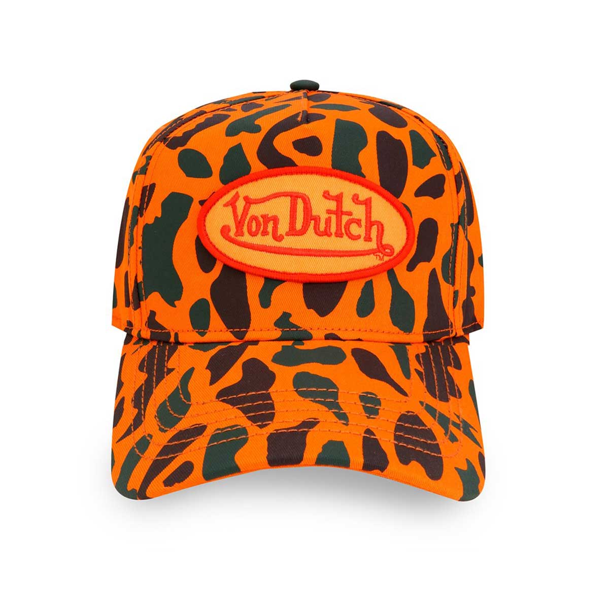 ORANGE CAMO 242 TRUCKER