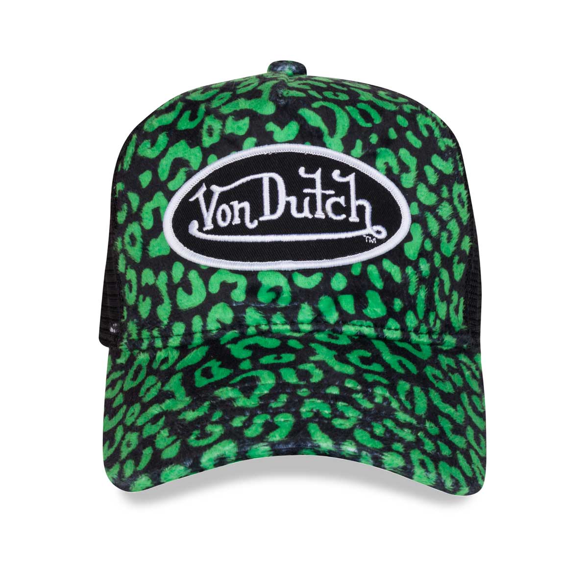 LIME CHEETAH VELVET TRUCKER