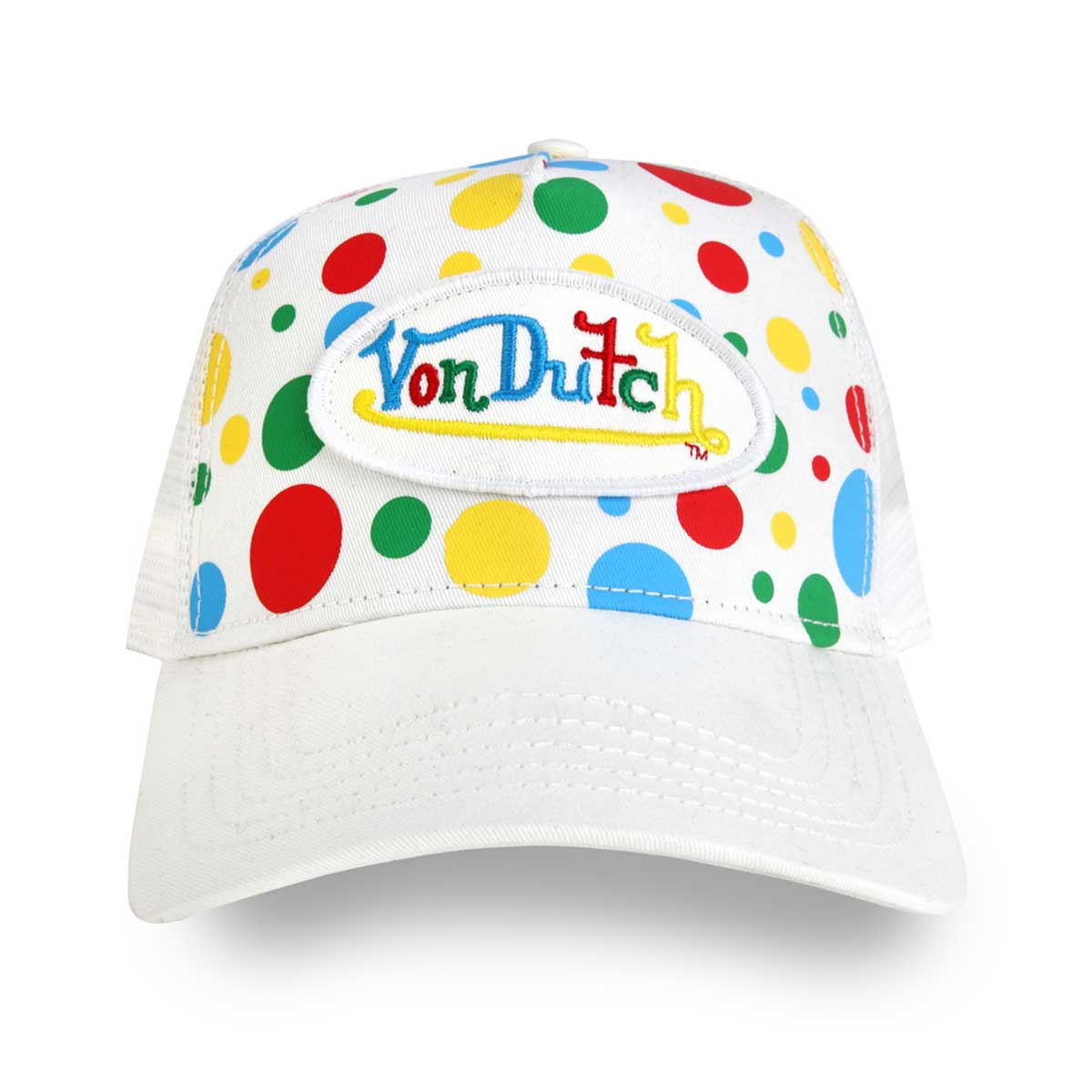 WHITE POLKA DOT TRUCKER